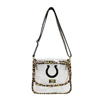 Logo Brands Indianapolis Colts Leopard Print Trim Clear Purse