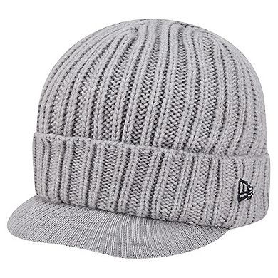 Men's New Era Heather Gray Pittsburgh Penguins Cuffed Knit Hat with Visor