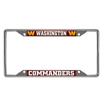 Washington Commanders Chrome License Plate Frame