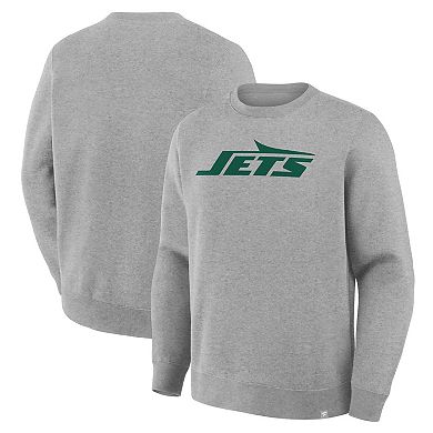 Men's Fanatics Heather Gray New York Jets Primary Logo Legacy Sweatshirt