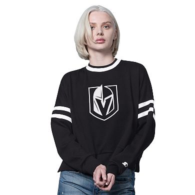 Women's Starter Black Vegas Golden Knights Rally Fleece Cropped Sweatshirt