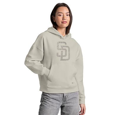 Women's Starter Khaki San Diego Padres Fleece Rhinestone Hoodie
