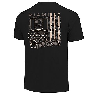 Men's Black Miami Hurricanes Comfort Colors OHT Camo Overlay T-Shirt