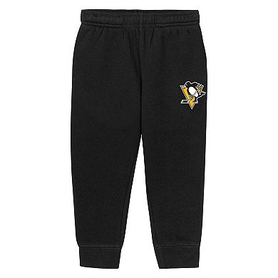 Toddler Outerstuff Black Pittsburgh Penguins Chants and Cheers Fleece Hoodie and Pants Set