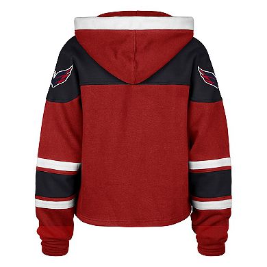 Women's '47 Red Washington Capitals Cropped Lacer Hoodie