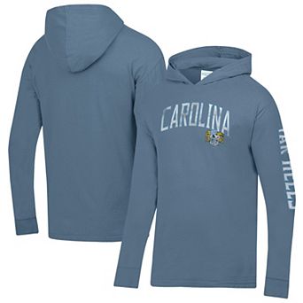 Men's ComfortWash Blue North Carolina Tar Heels Long Sleeve Hooded T-Shirt