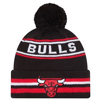 Youth New Era Black Chicago Bulls Classic Cuffed Knit Hat with Pom