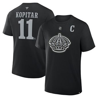Men's Fanatics Anze Kopitar��Black Los Angeles Kings Alternate Authentic Stack Name & Number T-Shirt