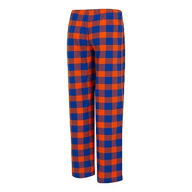 Women's Concepts Sport Blue/Orange New York Knicks Avondale T-Shirt & Pants Flannel PJ Set