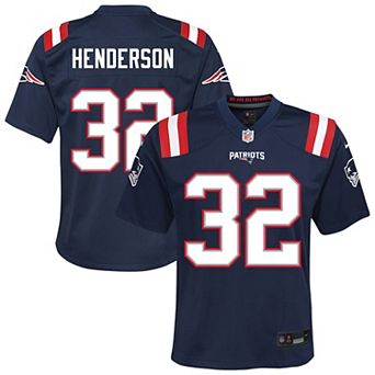 Youth Nike TreVeyon Henderson Navy New England Patriots Team Game Jersey