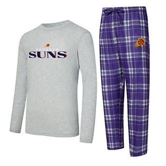 Men's Concepts Sport Purple Phoenix Suns Regulate Long Sleeve T-Shirt & Plaid Pant Set