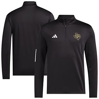 Men's adidas Black Texas A&M Aggies Half-Zip Golf Jacket