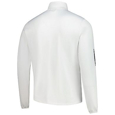 Men's adidas White Indiana Hoosiers Wear Pink Quarter-Zip Pullover