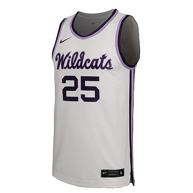 Men's Nike #25 White Kansas State Wildcats Replica Basketball Jersey