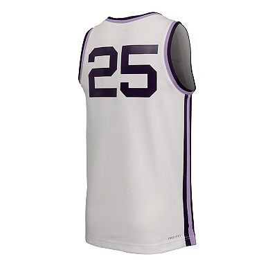 Men's Nike #25 White Kansas State Wildcats Replica Basketball Jersey