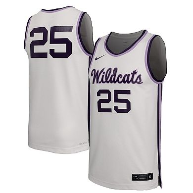 Men's Nike #25 White Kansas State Wildcats Replica Basketball Jersey