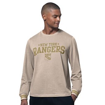 Men's Starter Tan New York Rangers Field Long Sleeve T-Shirt