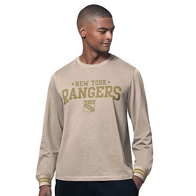 Men's Starter Tan New York Rangers Field Long Sleeve T-Shirt