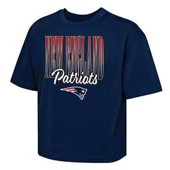 Girls Youth Outerstuff Navy New England Patriots Big City Boxy T-Shirt