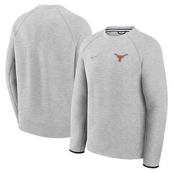 Men's Nike Heather Gray Texas Longhorns Tech Fleece Raglan Sweatshirt