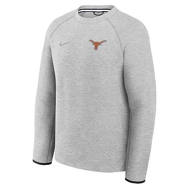 Men's Nike Heather Gray Texas Longhorns Tech Fleece Raglan Sweatshirt