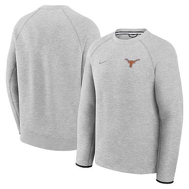 Men's Nike Heather Gray Texas Longhorns Tech Fleece Raglan Sweatshirt