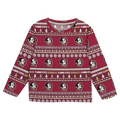 Youth Outerstuff Garnet Florida State Seminoles Ugly Sweater Pajama Set