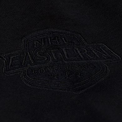 Men's Mitchell & Ness Black Detroit Red Wings Phantom Fleece Crew Neck Sweatshirt