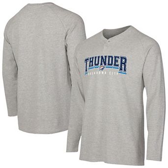 Men's Concepts Sport Gray Oklahoma City Thunder Hawthorn Thermal Knit Long Sleeve Henley T-Shirt