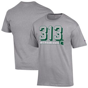 Men's Champion Gray Michigan State Spartans 313 T-Shirt