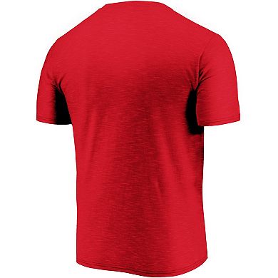 Men's Fanatics Red Wisconsin Badgers Lockup Space-Dye T-Shirt