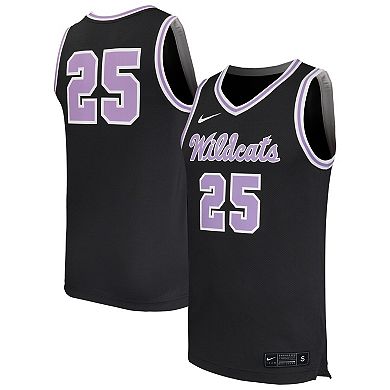 Men's Nike #25 Anthracite Kansas State Wildcats Replica Basketball Jersey