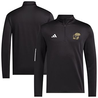 Men's adidas Black Kansas Jayhawks Half-Zip Golf Jacket