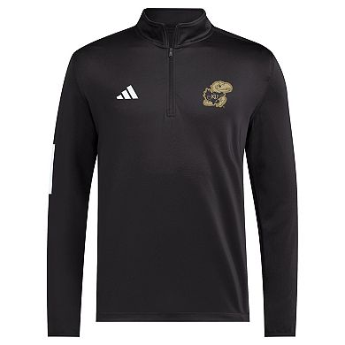 Men's adidas Black Kansas Jayhawks Half-Zip Golf Jacket