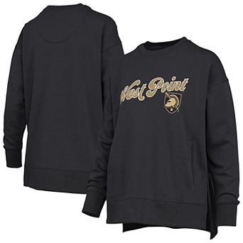 Women's Pressbox Black Army Black Knights Bonanza Chenille Harper Script Sweatshirt