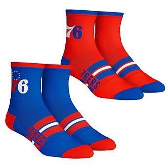 Unisex Rock Em Socks Philadelphia 76ers 2-Pack Multi Stripe Quarter Socks Set