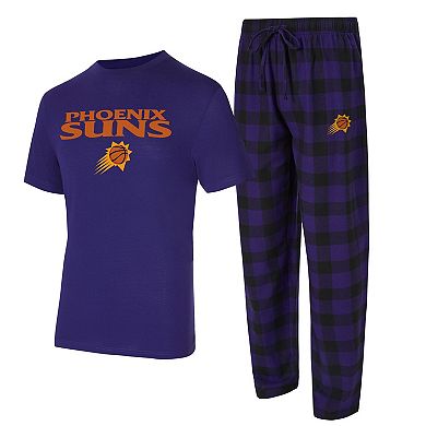 Men's Concepts Sport Purple/Black Phoenix Suns Avondale T-Shirt & Flannel Pants Set