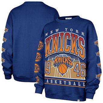 Women's '47 Blue New York Knicks Go Big Oversized Sweatshirt