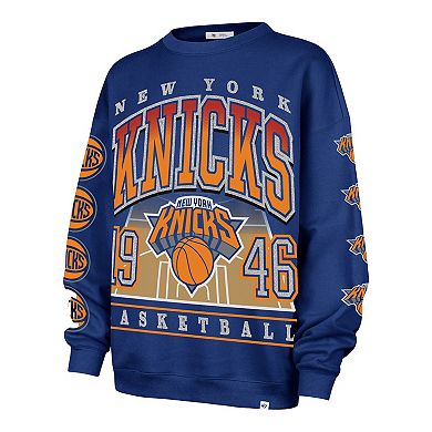 Women's '47 Blue New York Knicks Go Big Oversized Sweatshirt