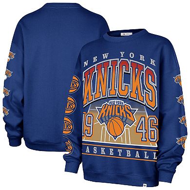 Women's '47 Blue New York Knicks Go Big Oversized Sweatshirt