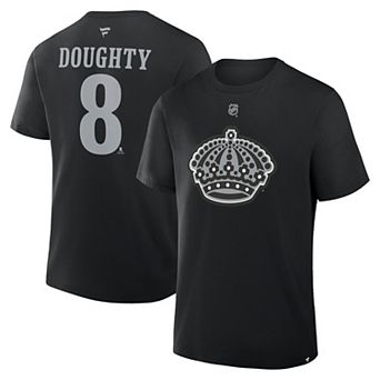 Men's Fanatics Drew Doughty Black Los Angeles Kings Authentic Stack Name & Number T-Shirt