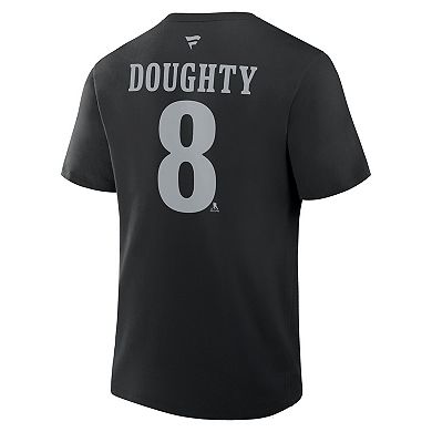Men's Fanatics Drew Doughty Black Los Angeles Kings Authentic Stack Name & Number T-Shirt
