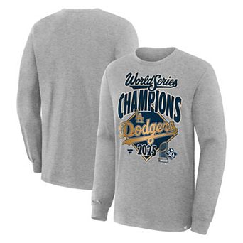 Men's Fanatics Steel Los Angeles Dodgers 2025 World Series Champions Locker Room Long Sleeve T-Shirt