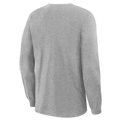 Men's Fanatics Steel Los Angeles Dodgers 2025 World Series Champions Locker Room Long Sleeve T-Shirt