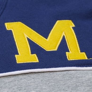 Men's Mitchell & Ness Navy Michigan Wolverines Fleece Sweatshirt