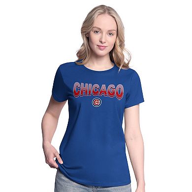 Women's G-III 4Her by Carl Banks Royal/Bright Heather Ceramic Chicago Cubs T-Shirt and Hoodie Combo Pack