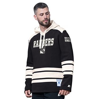 Men's Starter Black New York Rangers Slapshot Fashion Hoodie