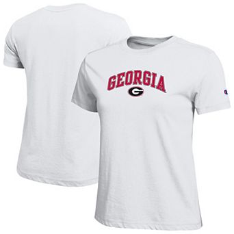Women's Champion White Georgia Bulldogs Arched Over Logo T-Shirt