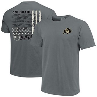Men's Gray Colorado Buffaloes Comfort Colors OHT Camo Overlay T-Shirt
