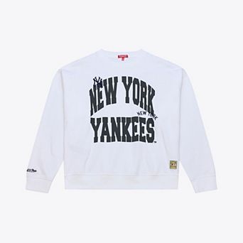 Women's Mitchell & Ness White New York Yankees Crewneck Sweatshirt